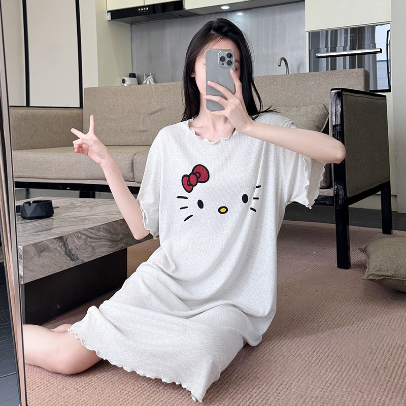新款睡裙女款少女生2025莫代尔夏季可爱睡衣宽松休闲家居服可外穿