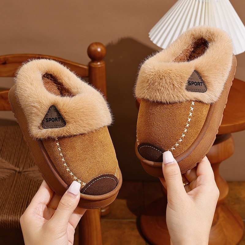 2025儿童棉拖鞋男童秋冬季软加绒厚亲子成人情侣冬季保暖防臭黑色