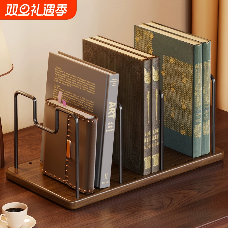 复古实木书立架多层桌上书架