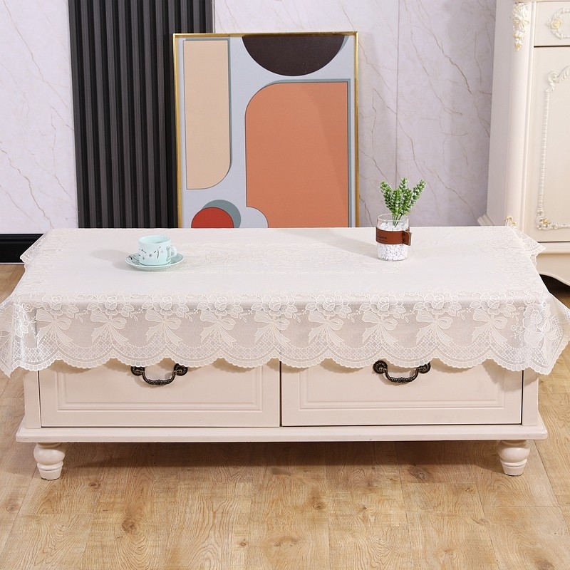 新款茶几桌布防水防油防烫免洗防滑蕾丝餐桌台布客厅家用茶几桌垫