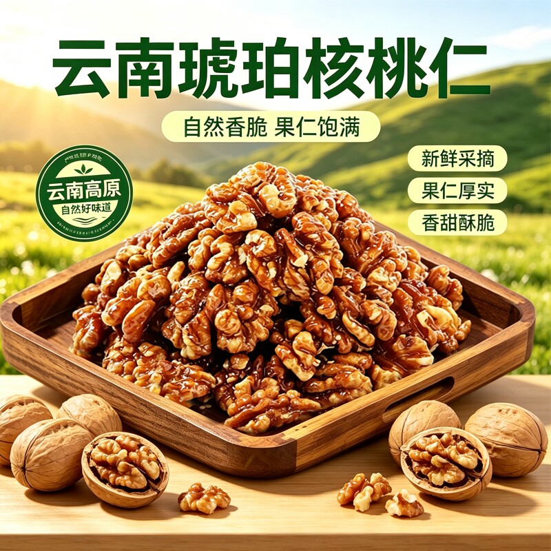 琥珀核桃仁新货芝麻蜂蜜纸皮核桃图片