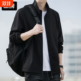 2025秋冬加絨運(yùn)動(dòng)休閑夾克外套男純色寬松潮牌男裝 上衣潮 外衣韓版
