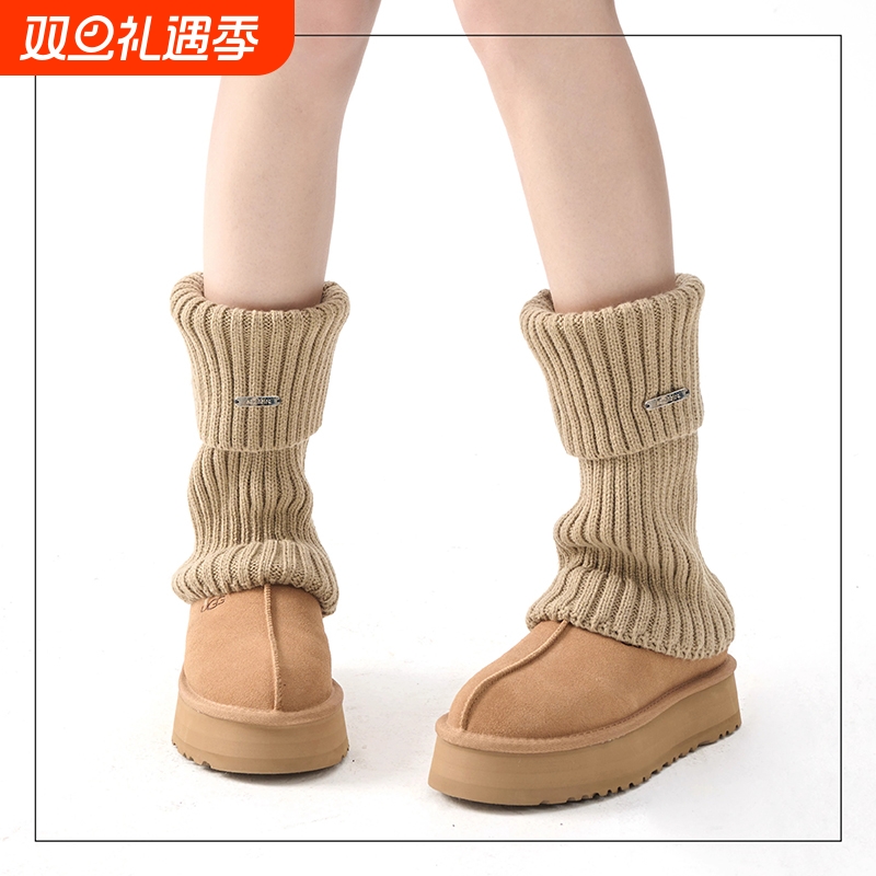 金属标Y2K袜套女堆堆袜