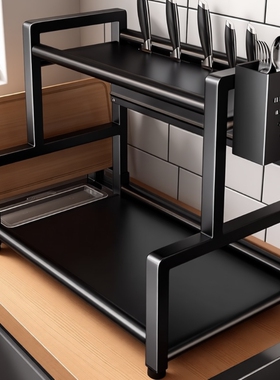 厨房多功能置物架调料品家用台面筷子筒油盐酱醋收纳架碗碟调味料