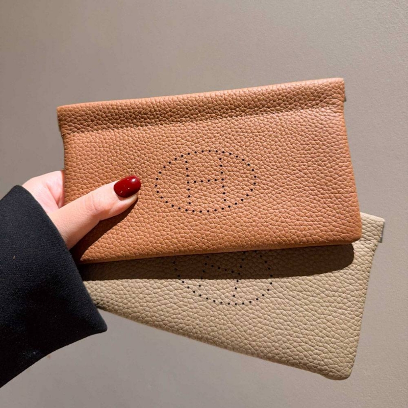 爱马女仕高档Togo牛皮超薄手拿包女士H家手机包皮手包新款钱包长