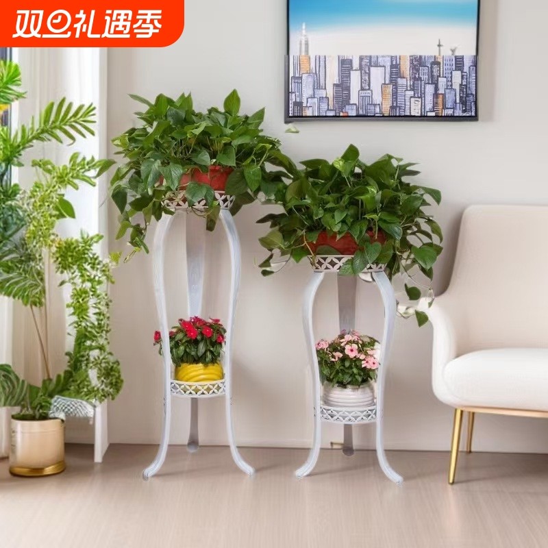 绿萝花架落地式室内客厅花盆架欧式加厚铁艺花架子吊兰阳台置物架