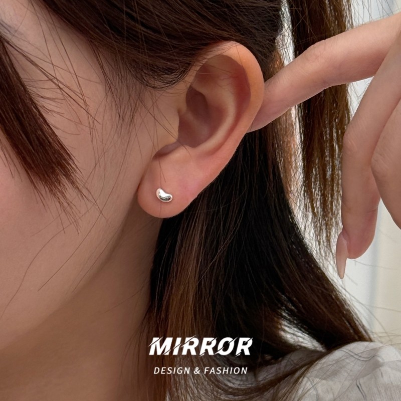 小麋人「豆迹」999纯银银豆设计耳钉女耳环耳饰简约礼物足银个性