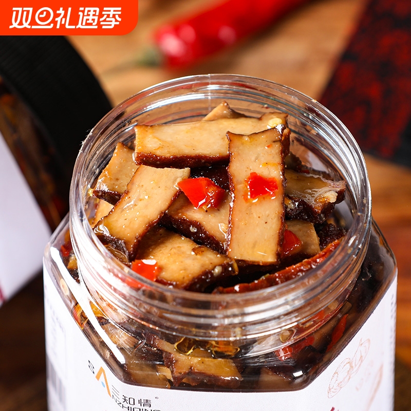 三知情招牌香辣香干湖南特产豆腐麻辣武冈卤香干咸菜下饭菜罐装