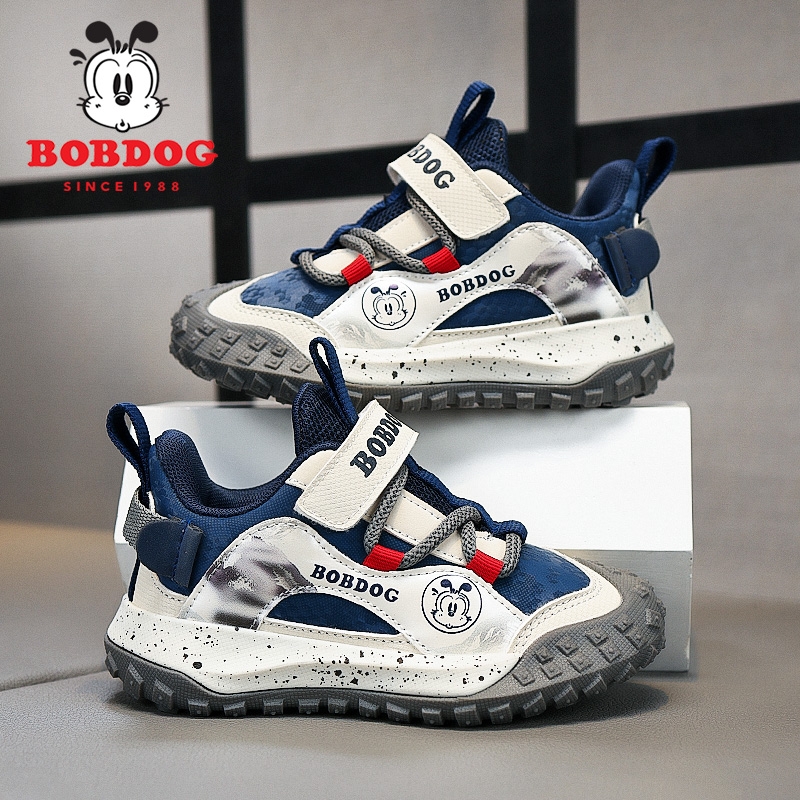 巴布豆男童皮面防水运动鞋