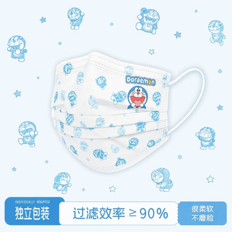 哆啦a梦卡通口罩成人高颜值可爱图案一次性透气显脸小通勤学生薄