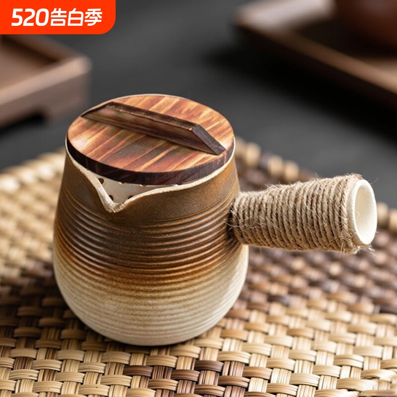 大容量罐罐壶木盖烤奶壶围炉煮茶壶陶壶侧把烤茶壶罐罐奶烧烤奶罐