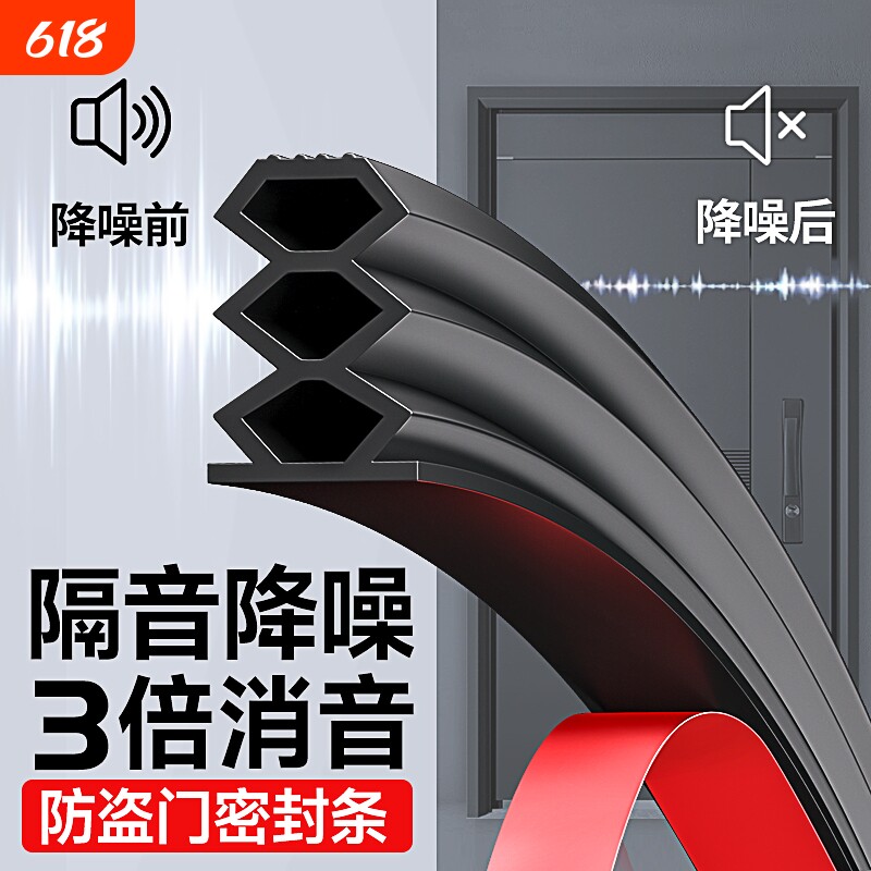 入户门缝密封条防盗门防风隔音超静音防盗门进户门框窗户大门胶条