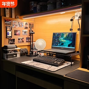 笔记本电脑支架便携可折叠散热桌面增高架宿舍游戏本托架收纳铁艺承重白色外接