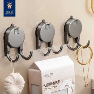 双头吸盘旋转挂钩真空免打孔强力承重浴室卫生间门后墙壁无痕粘钩