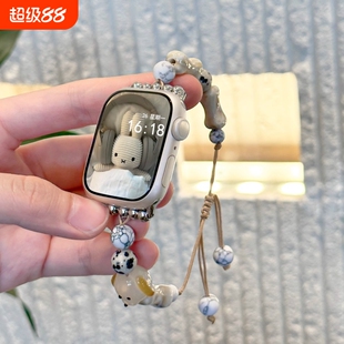 适用小米手环9Pro表带8Pro腕带红米watch5表链串珠夏天新款哈基米Redmiwatch四五代智能运动手链绳女替换配件