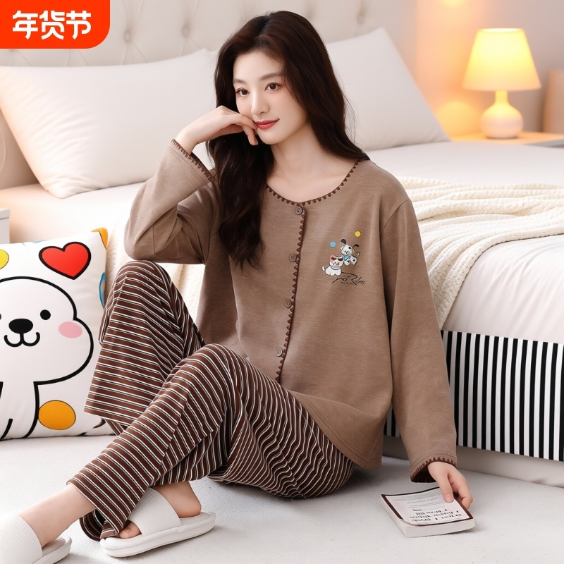 秋冬2025新款今年流行爆款睡衣女款开衫德绒加厚家居服可外穿冬天