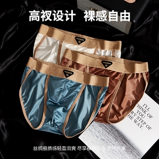 夏季 性感高叉三角裤 冰丝内裤 薄款 衩 高级裸感丝滑透气潮流新款 男士