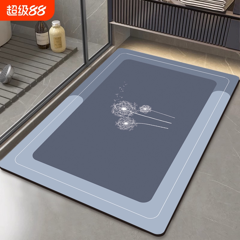 卫生间地垫硅藻泥浴室吸水脚垫防滑速干卡通家用厕所门口进门地毯