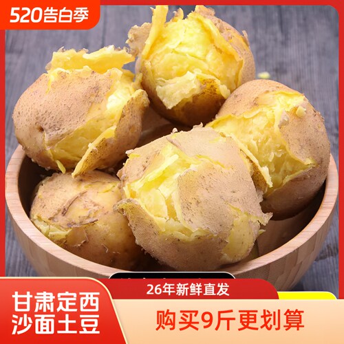 2026年甘肃沙面土豆新鲜黄皮黄心洋芋定西马铃薯辅食