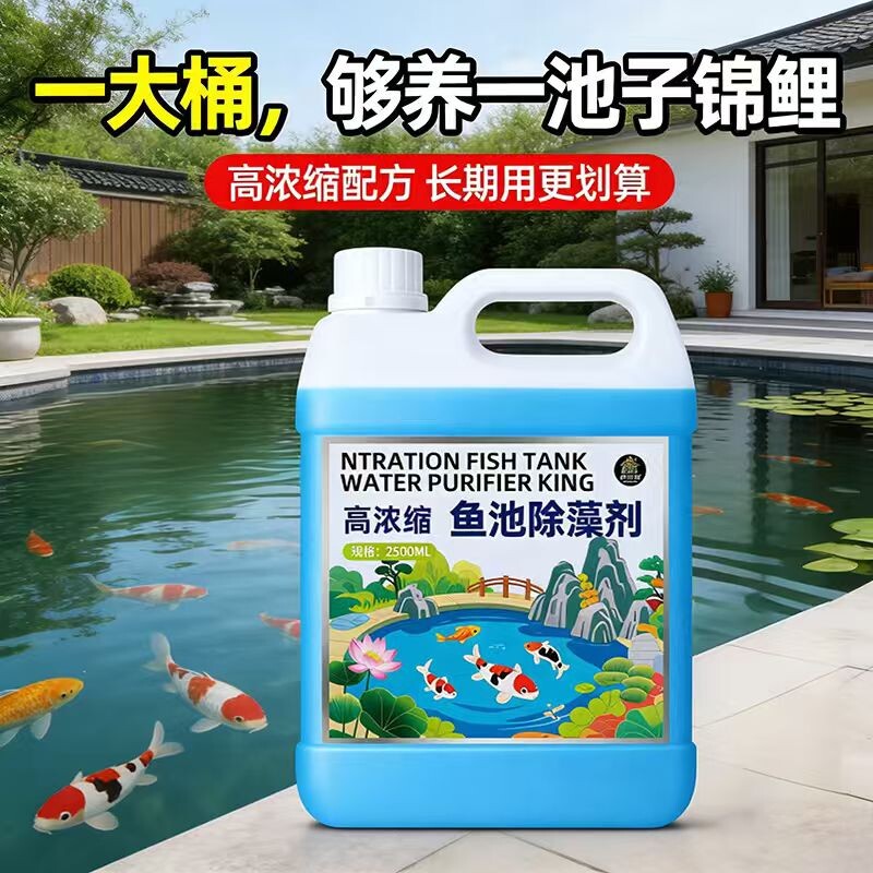 鱼池除藻剂去绿水绿藻水质净化剂消毒杀菌净水青苔清除一滴氧气