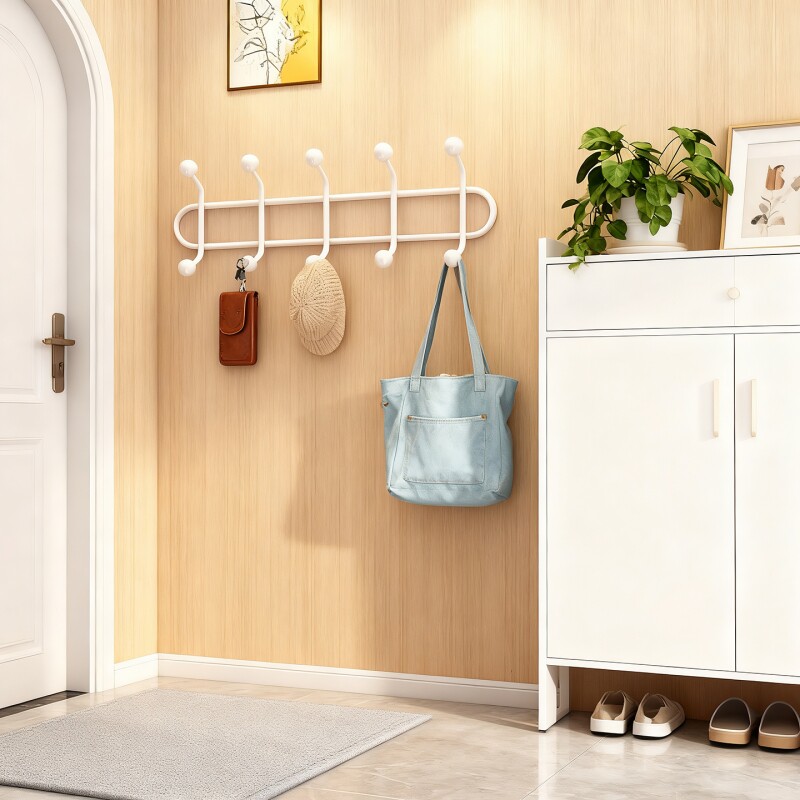 门后挂钩免打孔墙上挂衣架进门玄关门上挂衣钩卧室双层裤挂架承重