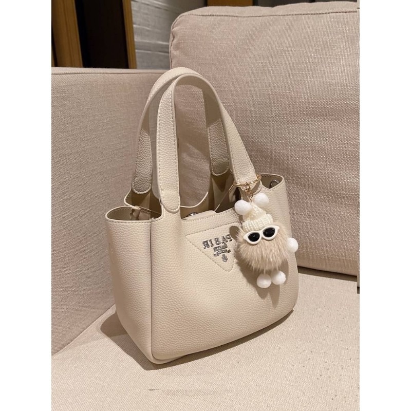 爱马女仕手提包包新款百搭单肩斜挎包时尚小众水桶质感流行女包