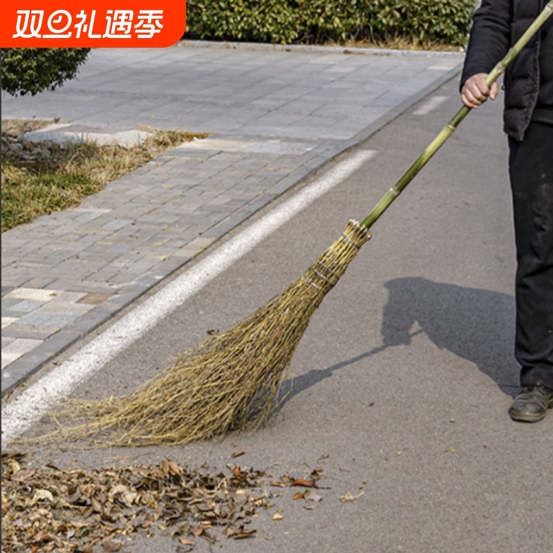 出口日韩大扫把新五段圆头竹扫把庭院竹笤帚车间结实