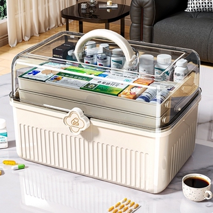 药箱家庭装医药箱家用大容量儿童药物多层医疗收纳盒急救箱小药盒
