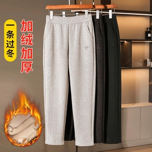 60岁奶奶裤 中老年女裤 子大码 春秋妈妈老人裤 秋冬加绒黑色 呢子裤