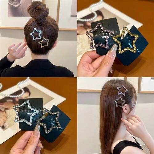 五角星水钻星星发夹bb卡子
