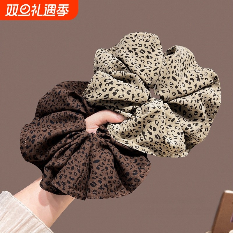 韩国东大门新款豹纹大肠发圈女高级感头绳发绳扎头发皮筋发饰长发