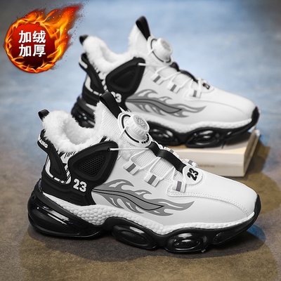 棉鞋男冬季加绒加厚保暖大童跑步男鞋青少年高初中学生二棉运动鞋