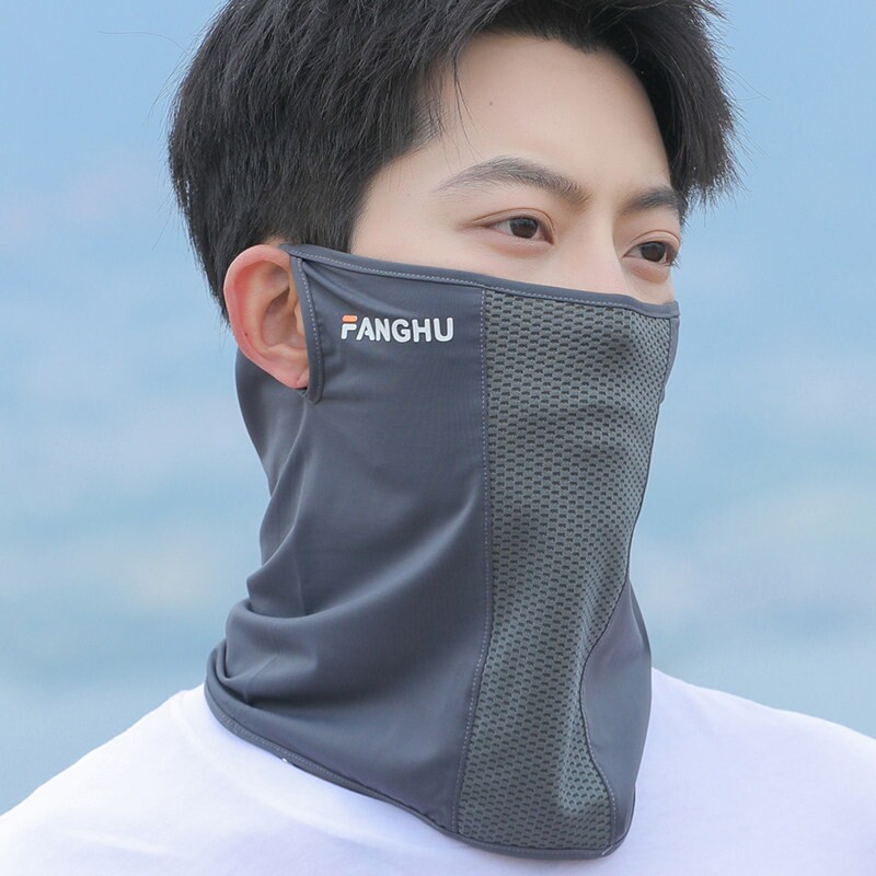 冰丝防晒面罩男士夏季防风围脖头套户外骑行面巾透气口罩全脸面纱