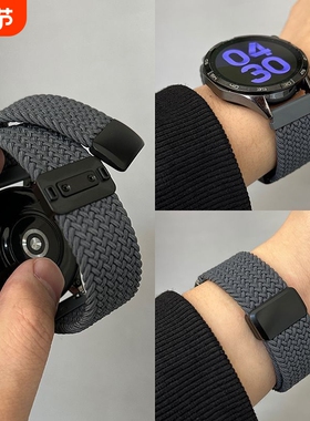 适用华为GT5表带新款gt6/watch手表4/3pro男士腕表GT4运动透气22mm尼龙编织GT3磁吸5ultra女款专用智能夏彩虹
