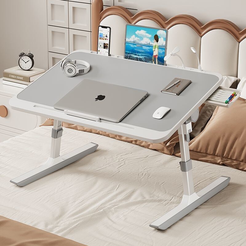 可升降折叠床上小桌子宿舍学生床上写字书桌学习桌家用调节高度支架卧