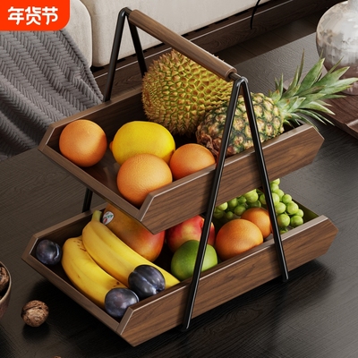 实木果蔬置物架客厅水果收纳架子
