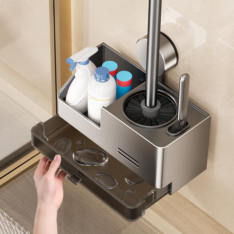 吸盘马桶刷置物架2025新款壁挂式免打孔家用无死角卫生间厕所刷子