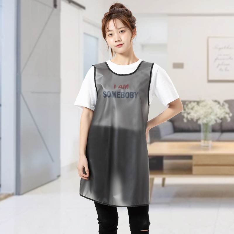 围裙女家用厨房防水防油软皮做饭罩衣工作服围腰时尚反穿衣