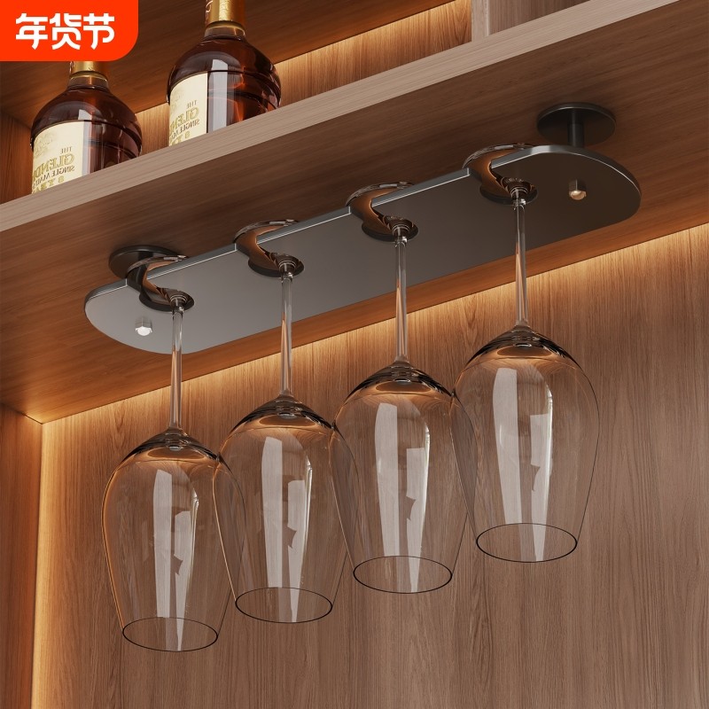 轻奢红酒杯架免打孔悬挂高脚杯收纳架家用酒柜高档摆件杯子放置架,商业/办公家具,红酒架/柜,淘宝优惠券,粉丝福利购,淘宝优惠卷