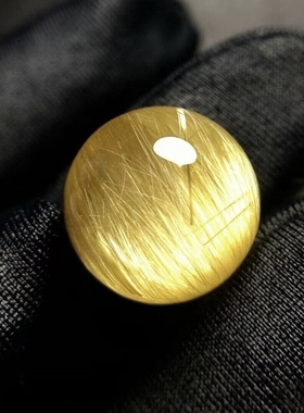 天然巴西钛晶配珠7A收藏金发晶