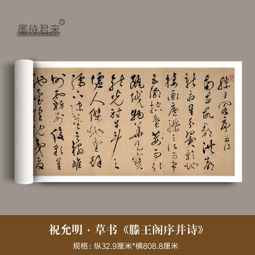 祝允明草书《滕王阁序》临摹字帖