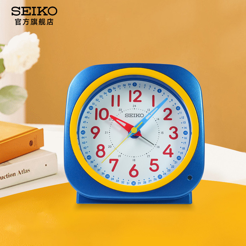 新款SEIKO精工贪睡闹铃感光夜灯桌面小闹钟摆件新品电子钟时间