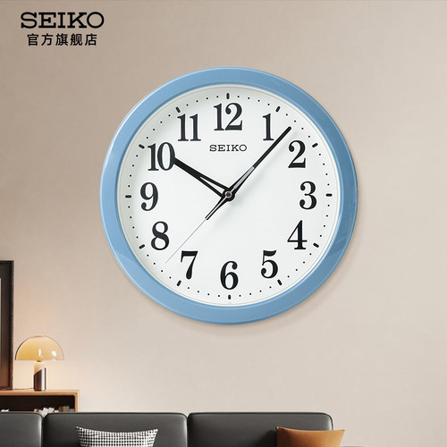 新品SEIKO日本精工挂钟静音扫秒指针式时钟客厅卧室新款简约挂表