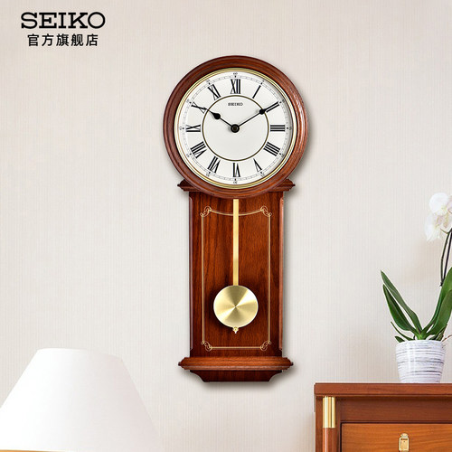 SEIKO日本欧式客厅石英实木钟摆