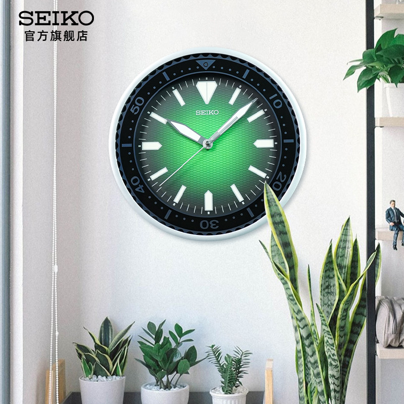 SEIKO日本精工时钟水鬼系列同款挂钟客厅静音时尚简约12英寸钟表