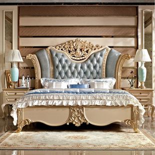 床法式 新欧式 床奢华豪华别墅床雕花主卧双人定制高端家具婚大床