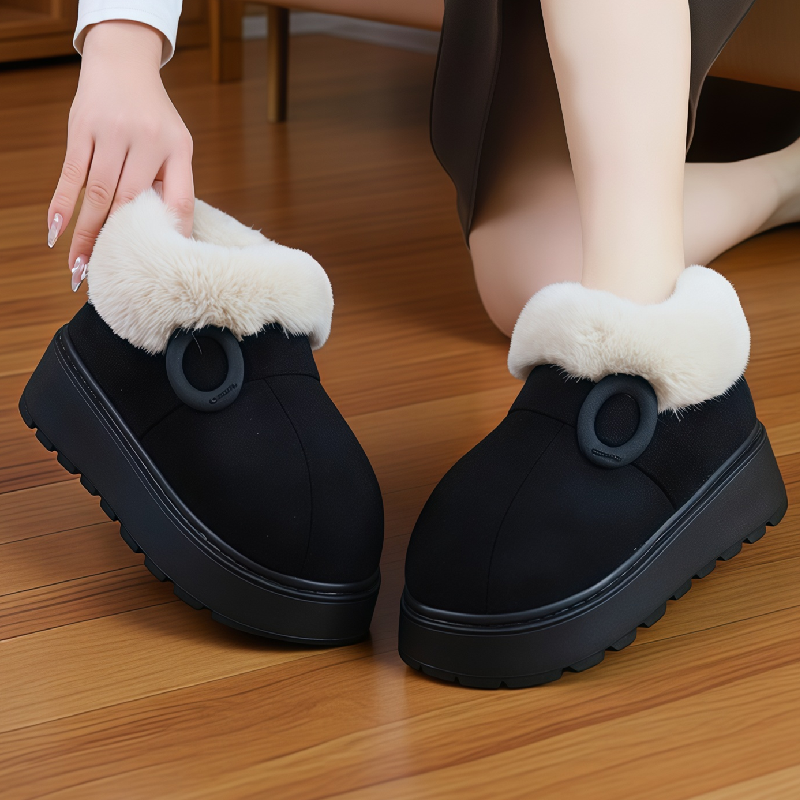 卉兹沐厚底时尚复古棉鞋女士2025冬季室内外穿加绒保暖防滑雪地靴,女鞋,毛毛鞋,淘宝优惠券,粉丝福利购,淘宝优惠卷