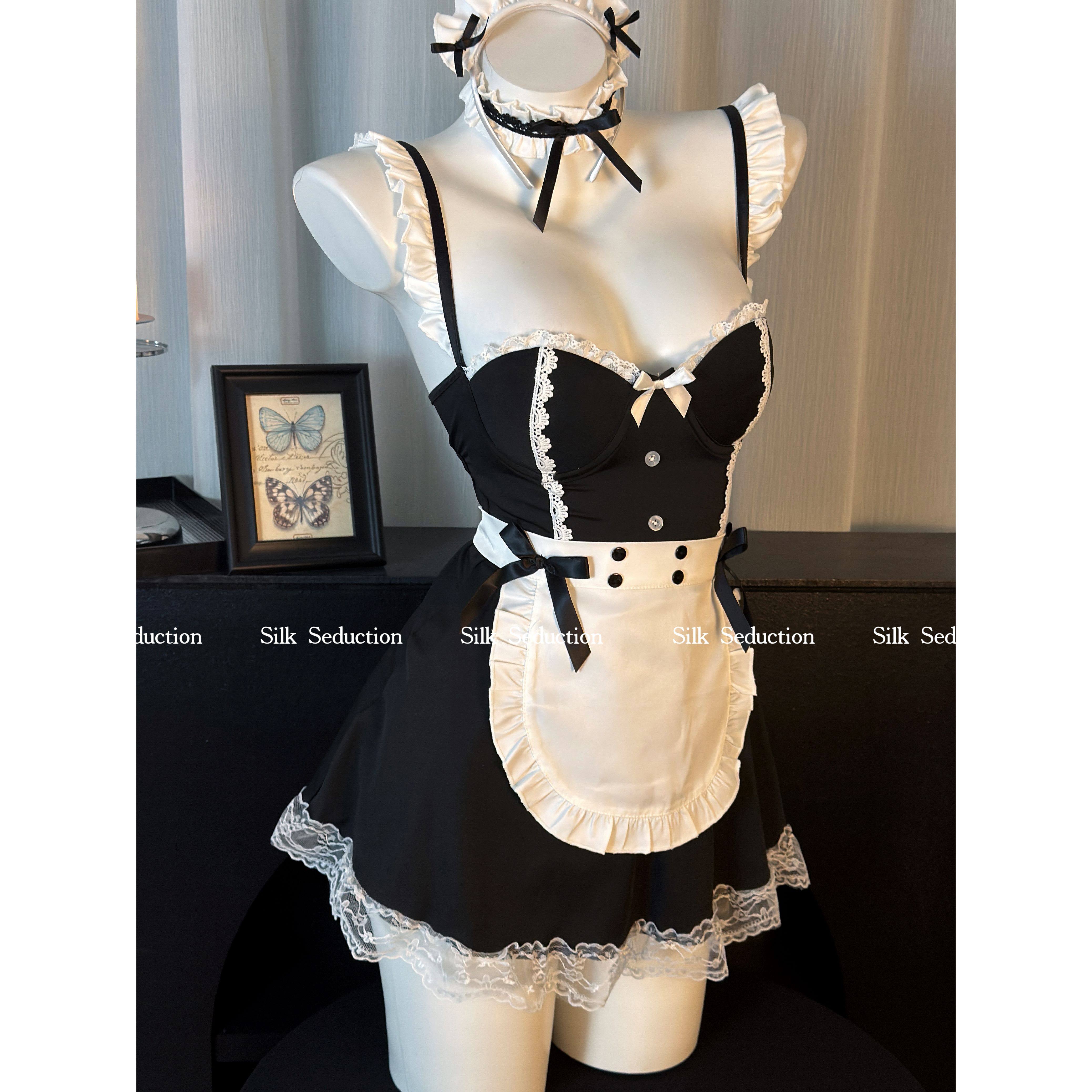 FUNNY KITTEN纯爱性感睡衣女仆带胸垫纯欲吊带睡裙高级感制服套装