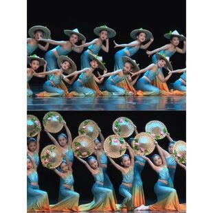 傣族舞演出服女童舞蹈服装剧目斗笠孔雀舞包臀鱼尾裙半身练习裙