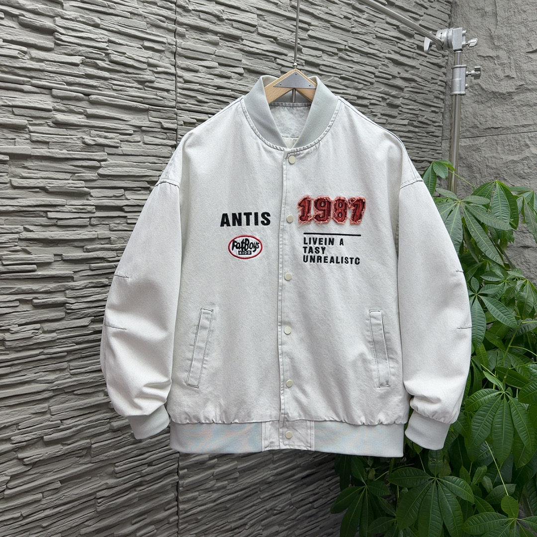 美式贴标刺绣圆领外套男士春季情侣休闲痞帅棒球服宽松百搭夹克潮,男装,棒球夹克,淘宝优惠券,粉丝福利购,淘宝优惠卷